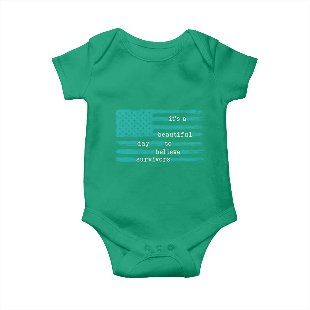 Sexual Assault Awareness Baby Onesie It's a Beautiful Day To Believe Survivors TS14 Irish Green Print Your Wear