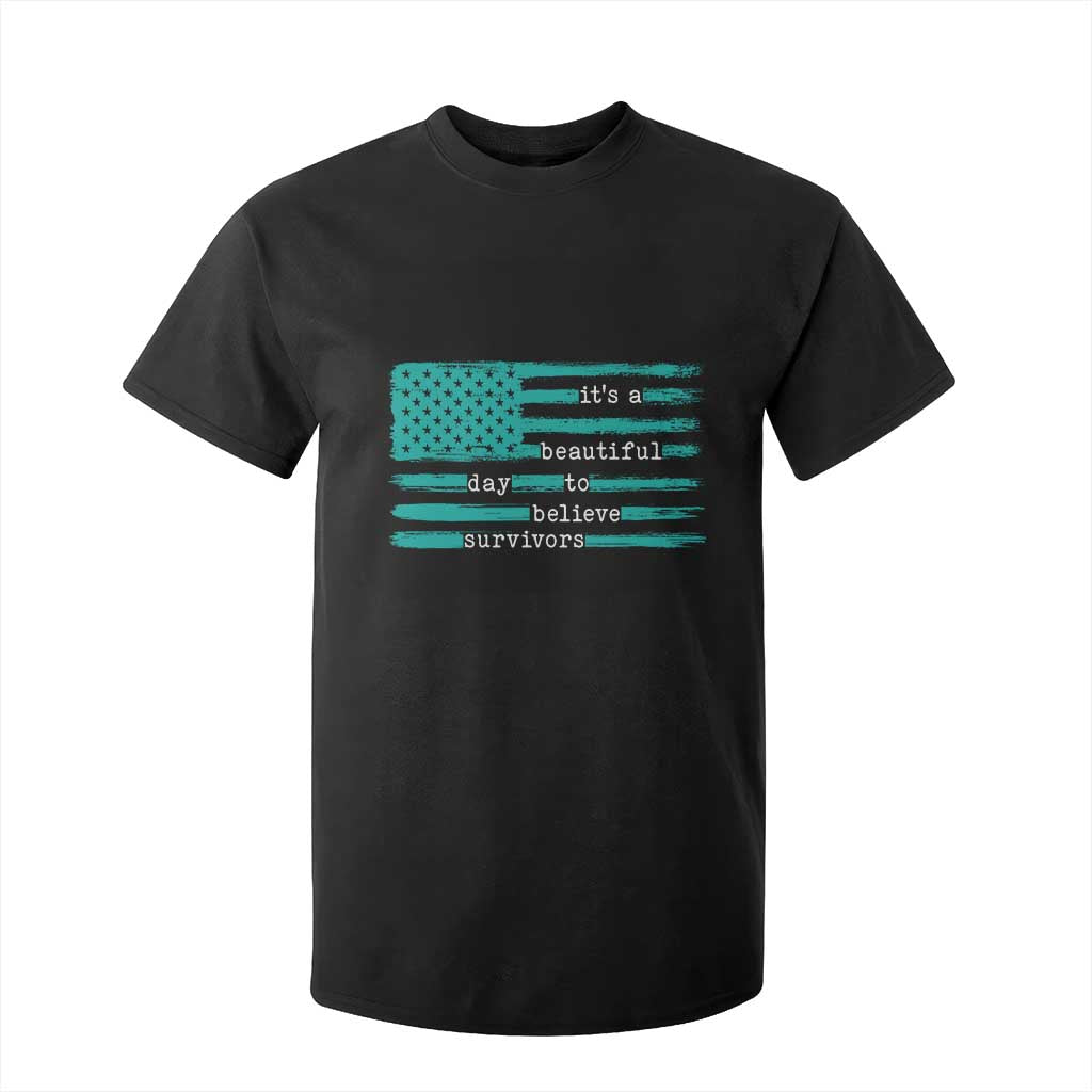 Sexual Assault Awareness T Shirt For Kid It's a Beautiful Day To Believe Survivors TS14 Black Print Your Wear
