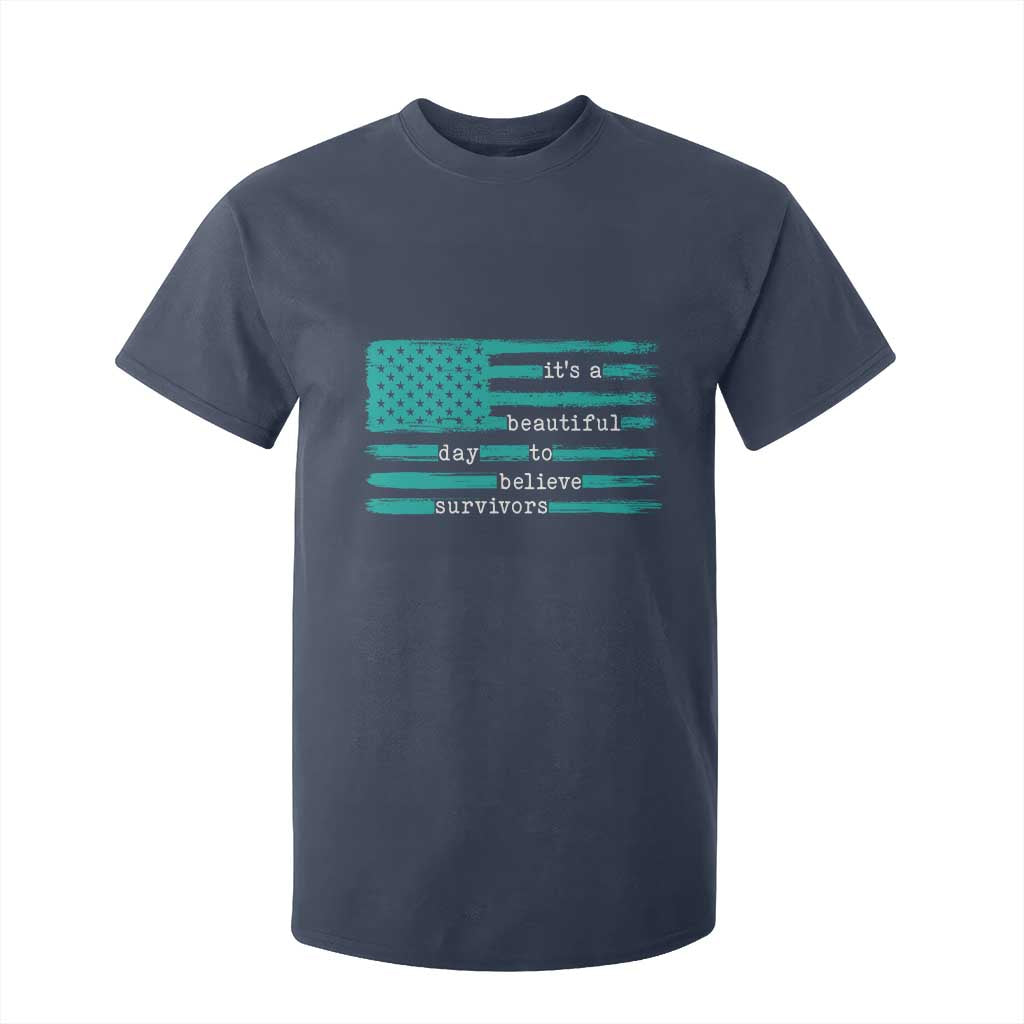 Sexual Assault Awareness T Shirt For Kid It's a Beautiful Day To Believe Survivors TS14 Navy Print Your Wear