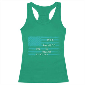 Sexual Assault Awareness Racerback Tank Top It's a Beautiful Day To Believe Survivors TS14 Irish Green Print Your Wear