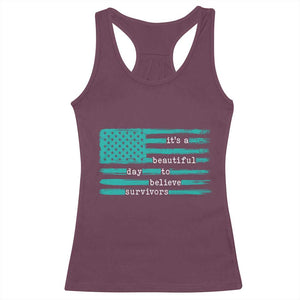Sexual Assault Awareness Racerback Tank Top It's a Beautiful Day To Believe Survivors TS14 Maroon Print Your Wear