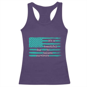 Sexual Assault Awareness Racerback Tank Top It's a Beautiful Day To Believe Survivors TS14 Purple Print Your Wear