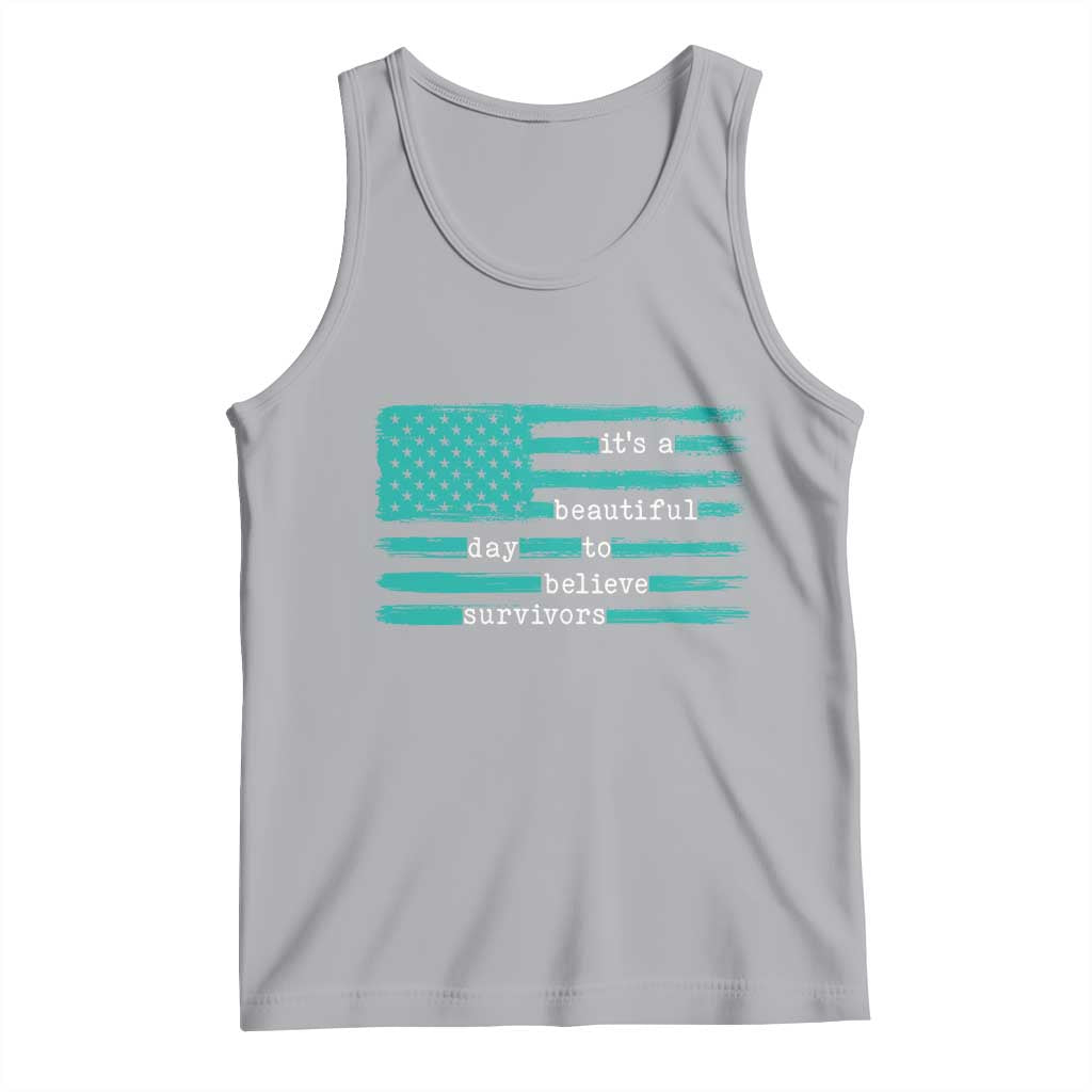 Sexual Assault Awareness Tank Top It's a Beautiful Day To Believe Survivors TS14 Athletic Heather Print Your Wear