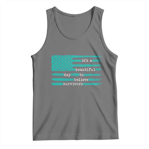 Sexual Assault Awareness Tank Top It's a Beautiful Day To Believe Survivors TS14 Black Heather Print Your Wear