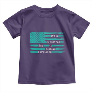 Sexual Assault Awareness Toddler T Shirt It's a Beautiful Day To Believe Survivors TS14 Purple Print Your Wear