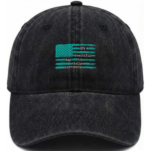 Sexual Assault Awareness Washed Cotton Baseball Cap It's a Beautiful Day To Believe Survivors TS14 Washed Cap Universal Fit Black Print Your Wear