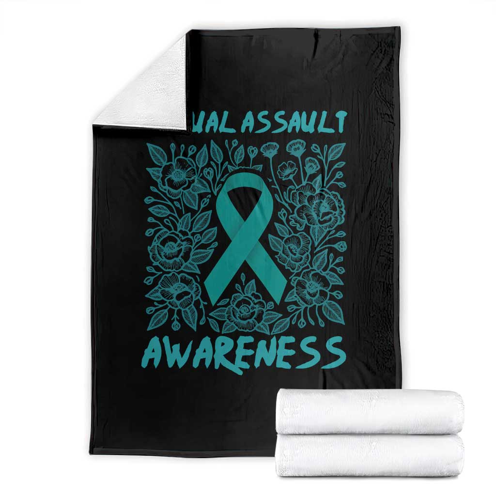 Sexual Assault Awareness Month Throw Blanket TS14 Black Print Your Wear