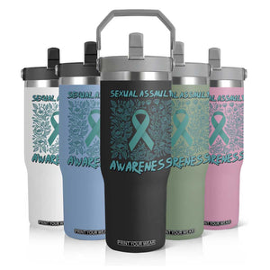 Sexual Assault Awareness Month Flip Straw Tumbler TS14 Print Your Wear