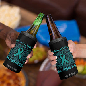 Sexual Assault Awareness Month 4 in 1 Can Cooler Tumbler TS14 Print Your Wear