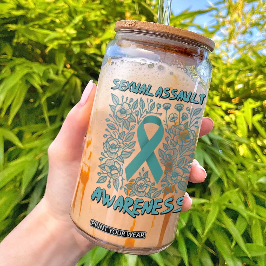 Sexual Assault Awareness Month Glass Can TS14 Black Print Your Wear