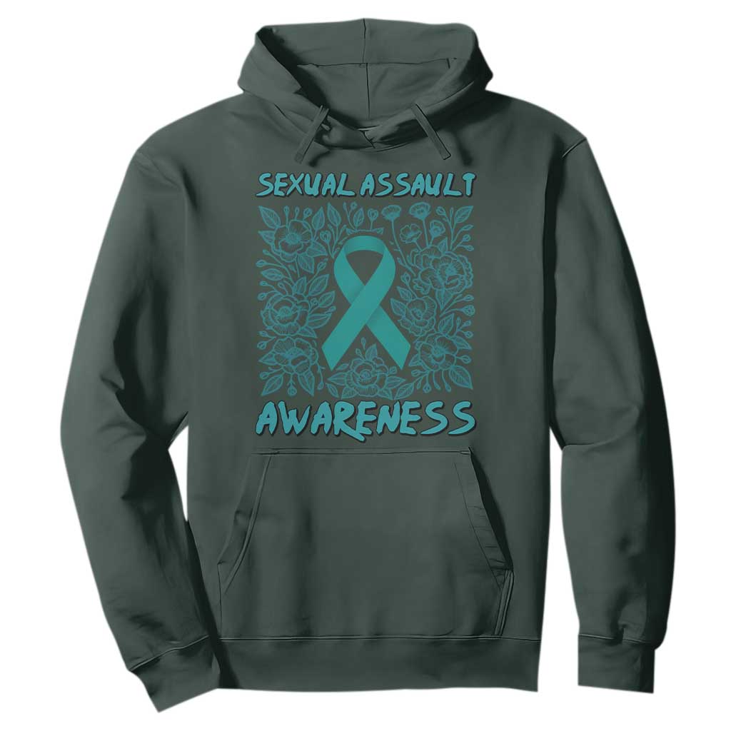Sexual Assault Awareness Month Hoodie TS14 Dark Forest Green Print Your Wear