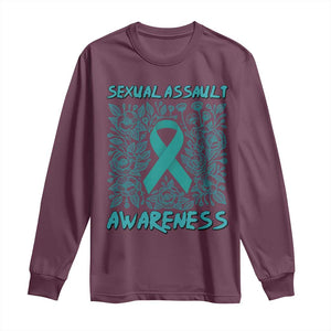 Sexual Assault Awareness Month Long Sleeve Shirt TS14 Maroon Print Your Wear