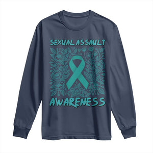 Sexual Assault Awareness Month Long Sleeve Shirt TS14 Navy Print Your Wear