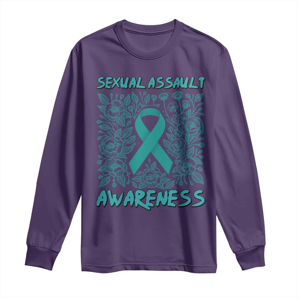 Sexual Assault Awareness Month Long Sleeve Shirt TS14 Purple Print Your Wear