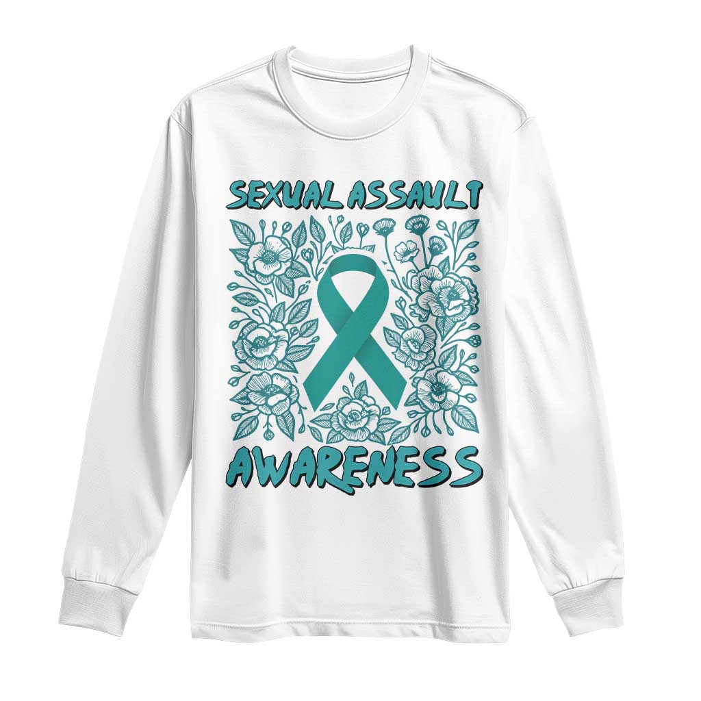 Sexual Assault Awareness Month Long Sleeve Shirt TS14 White Print Your Wear