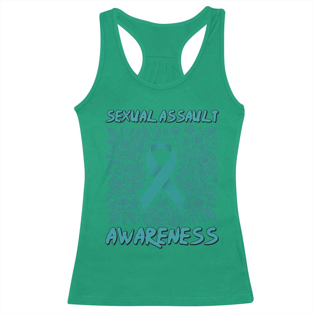 Sexual Assault Awareness Month Racerback Tank Top TS14 Irish Green Print Your Wear