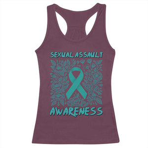 Sexual Assault Awareness Month Racerback Tank Top TS14 Maroon Print Your Wear