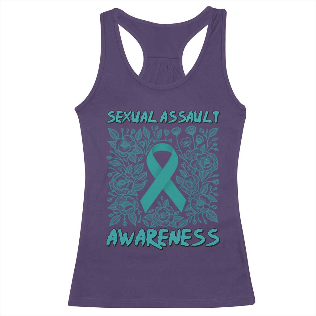 Sexual Assault Awareness Month Racerback Tank Top TS14 Purple Print Your Wear
