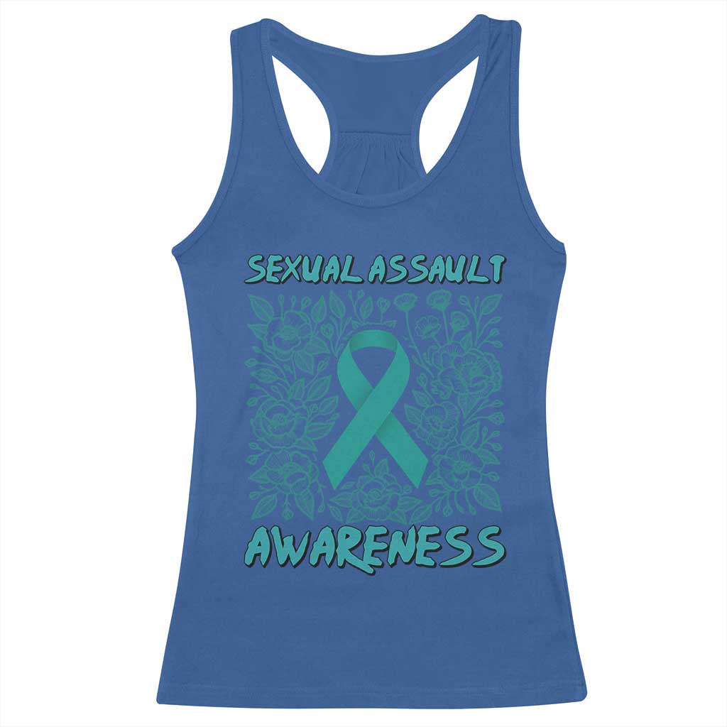 Sexual Assault Awareness Month Racerback Tank Top TS14 Royal Blue Print Your Wear