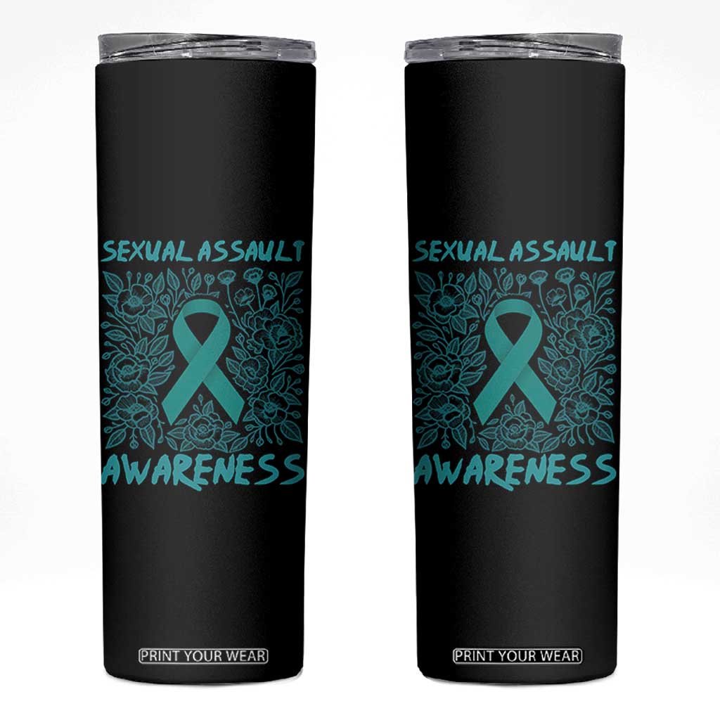 Sexual Assault Awareness Month Skinny Tumbler TS14 Black Print Your Wear