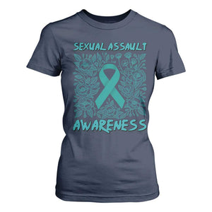 Sexual Assault Awareness Month T Shirt For Women TS14 Navy Print Your Wear