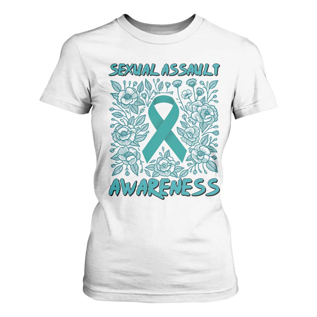 Sexual Assault Awareness Month T Shirt For Women TS14 White Print Your Wear