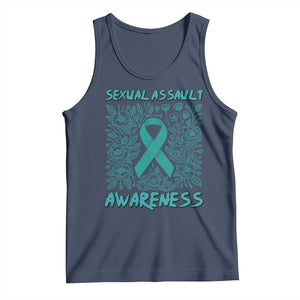Sexual Assault Awareness Month Tank Top TS14 Navy Print Your Wear