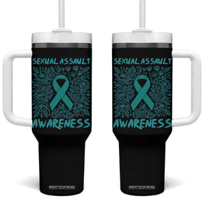 Sexual Assault Awareness Month Tumbler With Handle TS14 One Size: 40 oz Black Print Your Wear