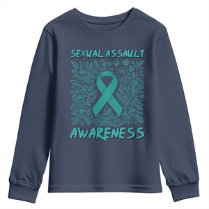 Sexual Assault Awareness Month Youth Sweatshirt TS14 Navy Print Your Wear