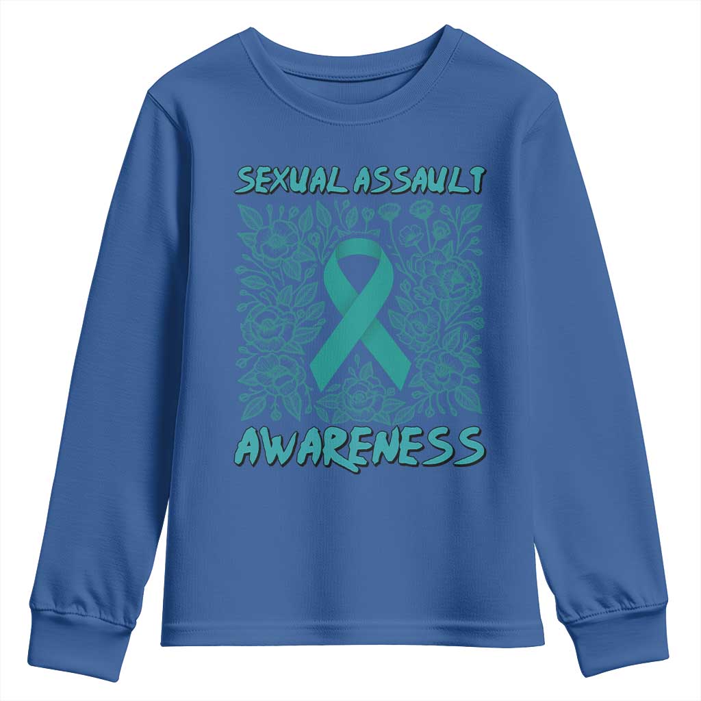 Sexual Assault Awareness Month Youth Sweatshirt TS14 Royal Blue Print Your Wear