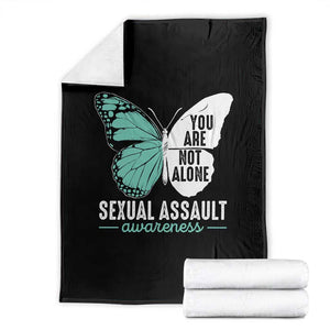 April Sexual Assault Awareness Throw Blanket Teal Ribbon Flower TS14 Black Print Your Wear