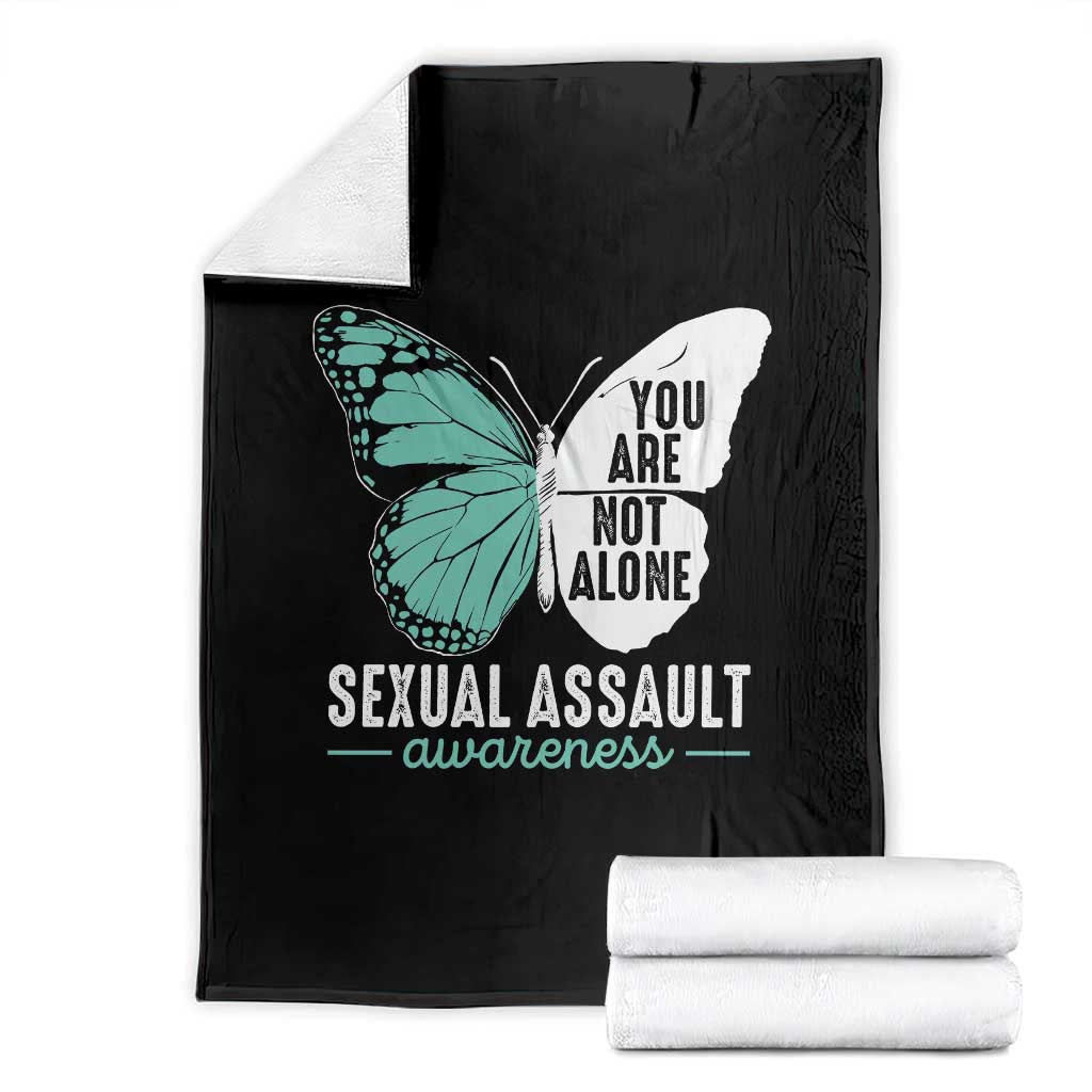 April Sexual Assault Awareness Throw Blanket Teal Ribbon Flower TS14 Black Print Your Wear