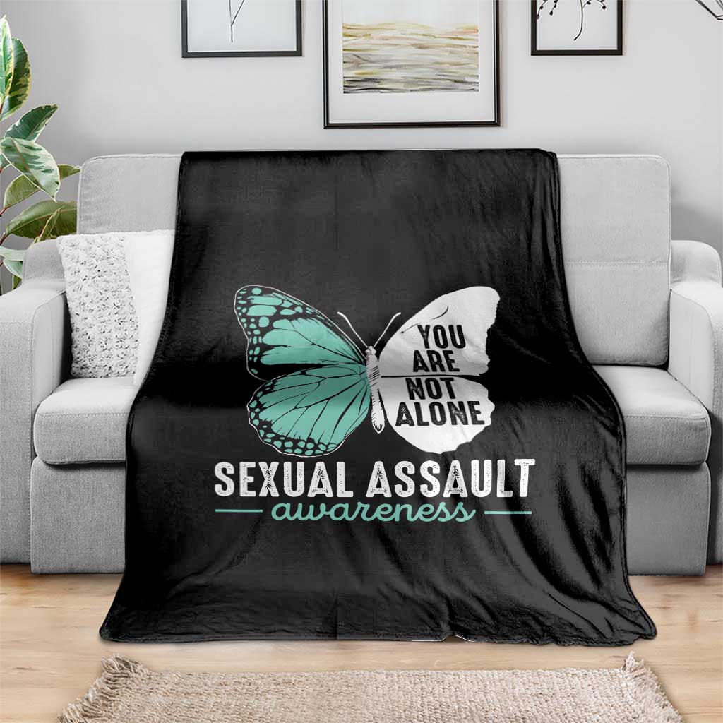 April Sexual Assault Awareness Throw Blanket Teal Ribbon Flower TS14 Print Your Wear
