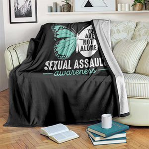 April Sexual Assault Awareness Throw Blanket Teal Ribbon Flower TS14 Print Your Wear