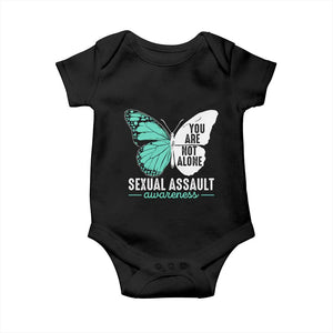 April Sexual Assault Awareness Baby Onesie Teal Ribbon Flower TS14 Black Print Your Wear
