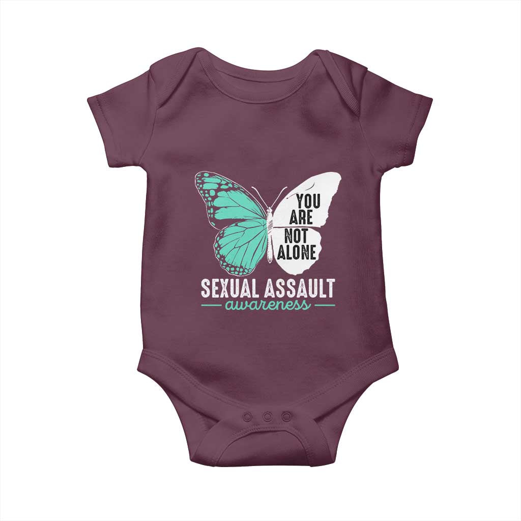 April Sexual Assault Awareness Baby Onesie Teal Ribbon Flower TS14 Maroon Print Your Wear