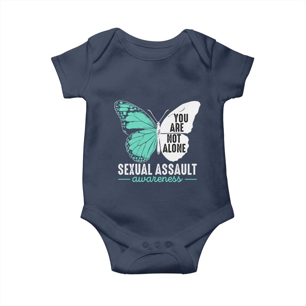 April Sexual Assault Awareness Baby Onesie Teal Ribbon Flower TS14 Navy Print Your Wear