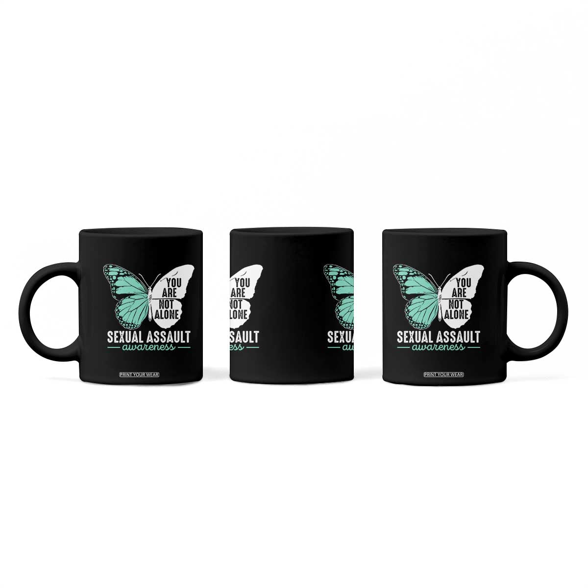 April Sexual Assault Awareness Coffee Mug Teal Ribbon Flower TS14 Print Your Wear
