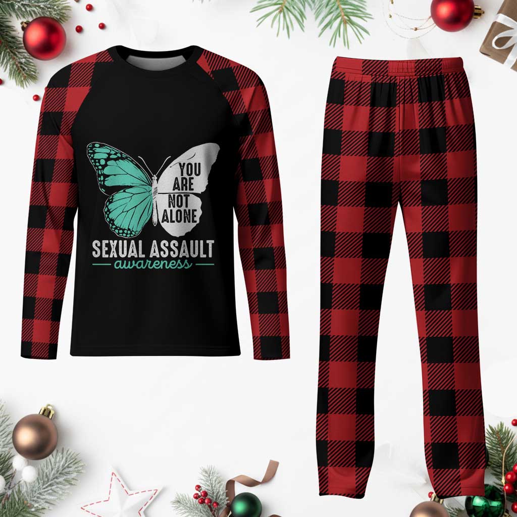 April Sexual Assault Awareness Plaid Pajama Set Teal Ribbon Flower TS14 Buffalo Plaid Print Your Wear