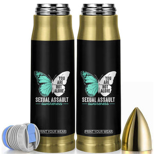 April Sexual Assault Awareness Bullet Tumbler Teal Ribbon Flower TS14 Black Print Your Wear