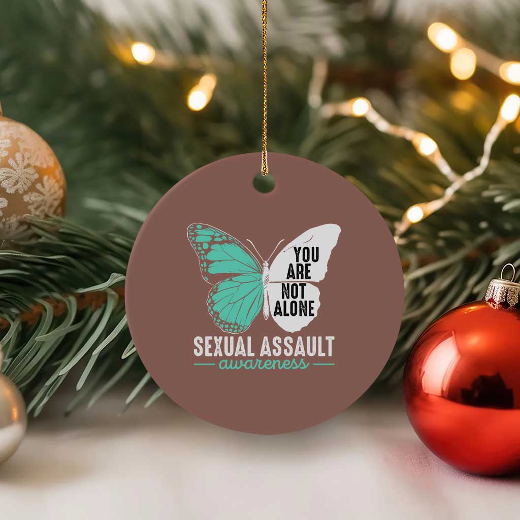 April Sexual Assault Awareness Ceramic Ornament Teal Ribbon Flower TS14 1pc Mocha Print Your Wear