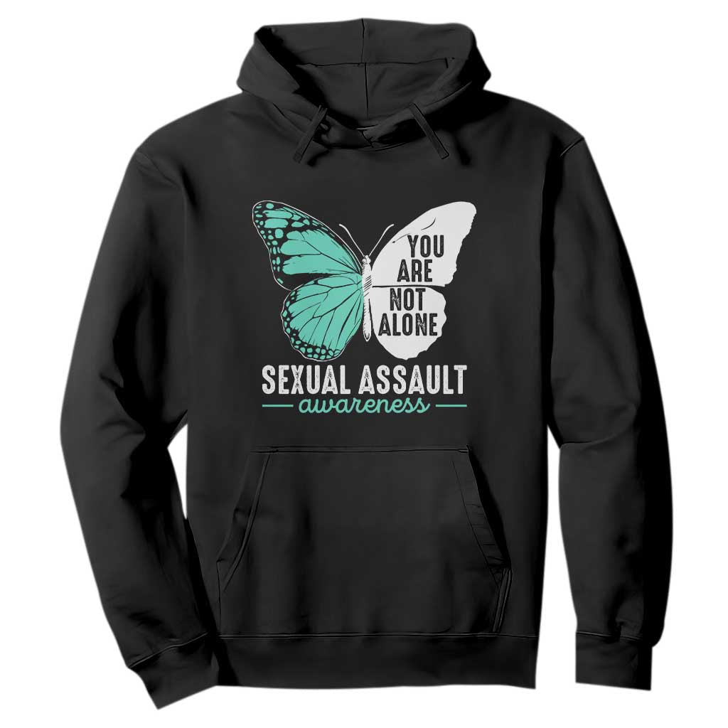 April Sexual Assault Awareness Hoodie Teal Ribbon Flower TS14 Black Print Your Wear