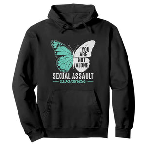 April Sexual Assault Awareness Hoodie Teal Ribbon Flower TS14 Black Print Your Wear