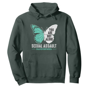 April Sexual Assault Awareness Hoodie Teal Ribbon Flower TS14 Dark Forest Green Print Your Wear