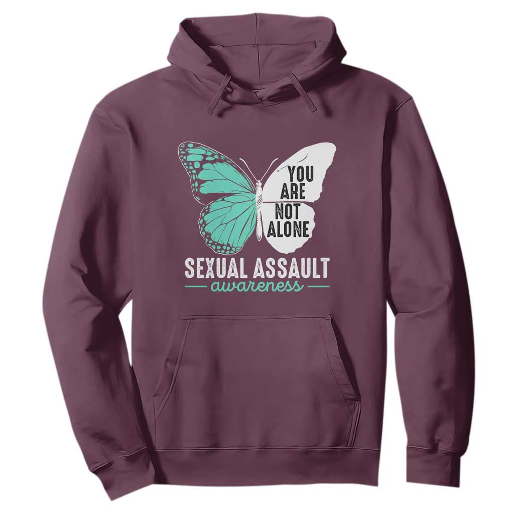 April Sexual Assault Awareness Hoodie Teal Ribbon Flower TS14 Maroon Print Your Wear