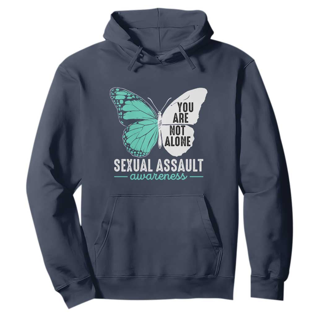 April Sexual Assault Awareness Hoodie Teal Ribbon Flower TS14 Navy Print Your Wear