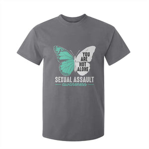 April Sexual Assault Awareness T Shirt For Kid Teal Ribbon Flower TS14 Charcoal Print Your Wear