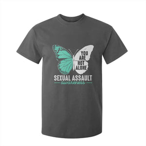 April Sexual Assault Awareness T Shirt For Kid Teal Ribbon Flower TS14 Dark Heather Print Your Wear