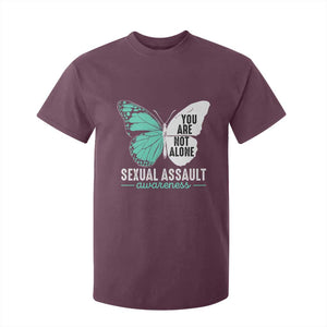 April Sexual Assault Awareness T Shirt For Kid Teal Ribbon Flower TS14 Maroon Print Your Wear