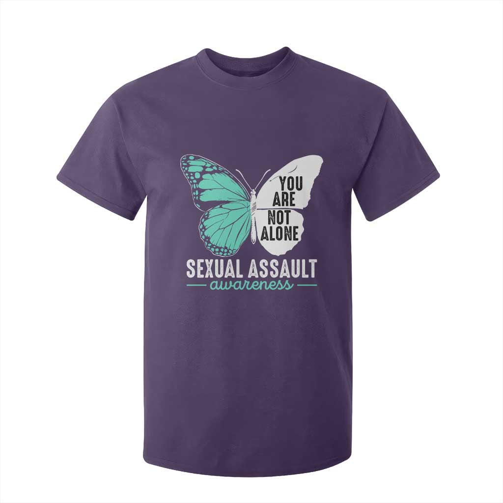 April Sexual Assault Awareness T Shirt For Kid Teal Ribbon Flower TS14 Purple Print Your Wear